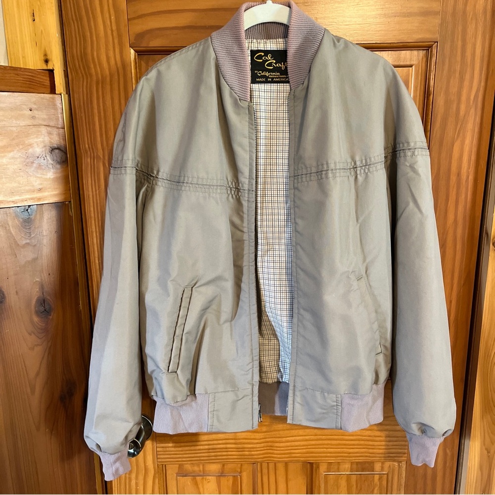Vintage Cal Craft Mens Light Bomber Jacket Beige, Made in  USA, Unknown size